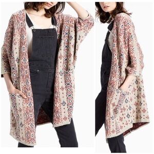 Lucky brand • boho diamond open front cardigan sweater